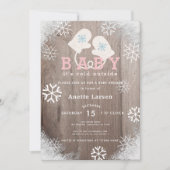 Baby Son Froid Extérieur Rose Douche Invitation (Devant)