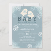 Baby Son Froid Gants Extérieur Douche Invitation (Devant)