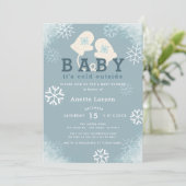 Baby Son Froid Gants Extérieur Douche Invitation (Debout devant)