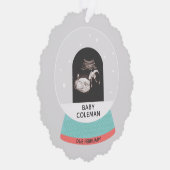 Baby Sonogram Sneeuw Wereldbol Kerst Ornament Kaar Kaart (Rechts)