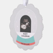 Baby Sonogram Sneeuw Wereldbol Kerst Ornament Kaar Kaart (Links)