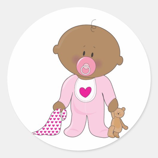 Baby Soother Girl Ronde Sticker (Voorkant)