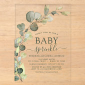 Baby sprinkhanen graan Eucalyptus Succulent Acryl Uitnodigingen (Voorkant)