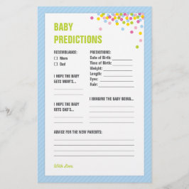 Baby Sprinkle Baby Predictions Kaart - blauw