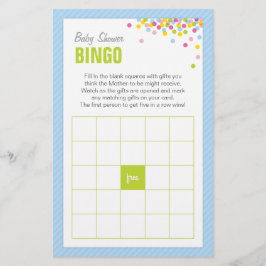 Baby Sprinkle Baby shower Bingo Game Kaart - blauw