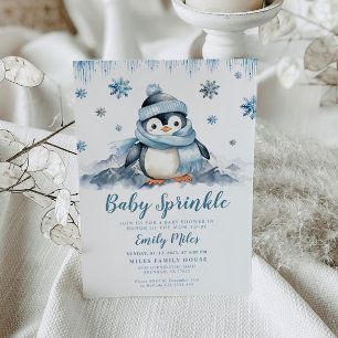 Baby Sprinkle, Baby shower Penguin Invitation Kaart