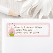 Baby Sprinkle bijpassend roze retouradres label (Insitu)