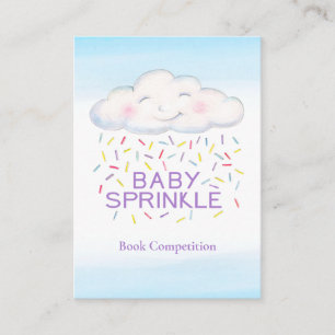 Baby sprinkle boek wedstrijd cloud sprinkles informatiekaartje