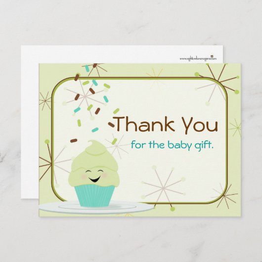 Baby Sprinkle Dank u genderneutraal Briefkaart (Voorkant / Achterkant)