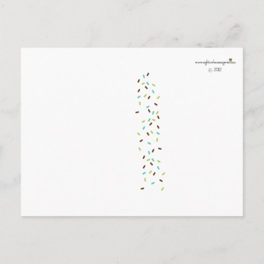 Baby Sprinkle Dank u genderneutraal Briefkaart (Achterkant)