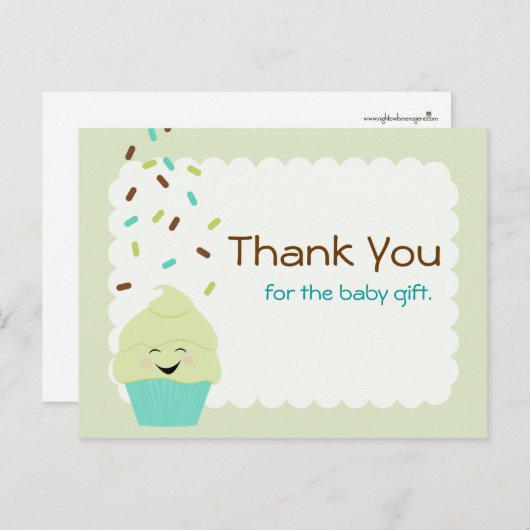 Baby Sprinkle Dank u genderneutraal Briefkaart (Voorkant / Achterkant)