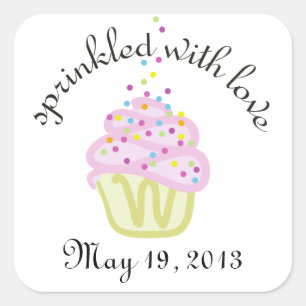 Baby Sprinkle Douche Vierkante Stickers