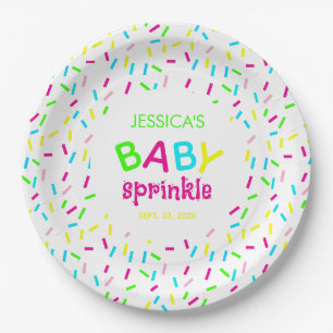 Baby Sprinkle Feestje Kleurrijke Regenboog Spetter Papieren Bordje