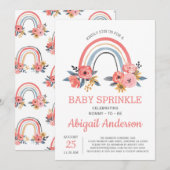 Baby Sprinkle Floral Blush Pink Rainbow Stijlvol Kaart (Voorkant / Achterkant)