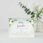 Baby Sprinkle Groen Wit Rozen Briefkaart (Staand voorkant)