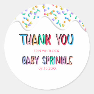 Baby Sprinkle Hartelijk dank Ronde Sticker