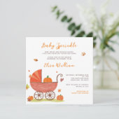 Baby Sprinkle Herfst Pumpkin Carriage Baby shower Kaart (Staand voorkant)