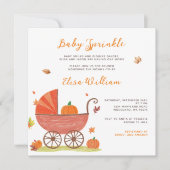 Baby Sprinkle Herfst Pumpkin Carriage Baby shower Kaart (Voorkant)