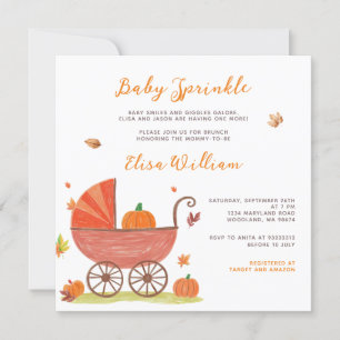 Baby Sprinkle Herfst Pumpkin Carriage Baby shower Kaart