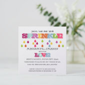 BABY SPRINKLE INVITATIE KAART (Staand voorkant)