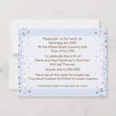 Baby Sprinkle Invitation in Blue Kaart (Achterkant)