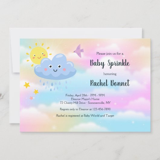 Baby Sprinkle Invitation Kaart (Voorkant)