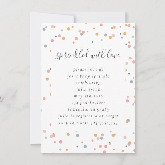 Baby Sprinkle Invitation Kaart (Voorkant)