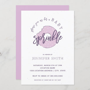 Baby Sprinkle Invitation Lavender Doughnut Kaart