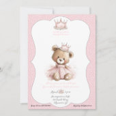 Baby Sprinkle Invitation Teddy Bear Princess (Devant)