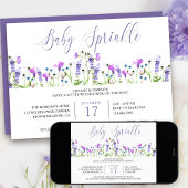 Baby Sprinkle Paars - Wilde bloem - Uitnodiging