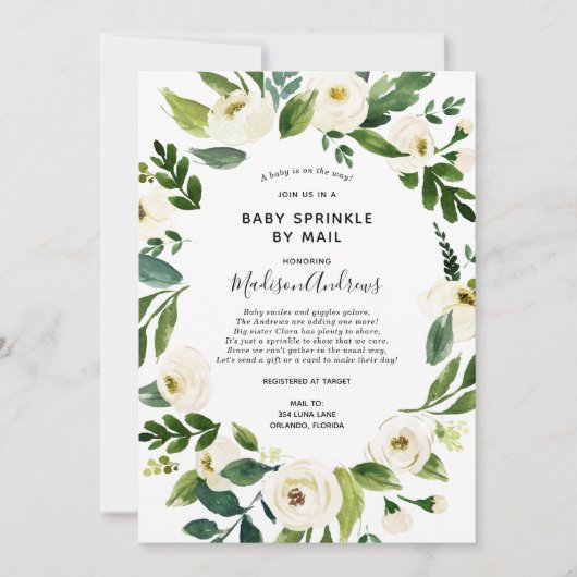 Baby Sprinkle par Mail Greenery invitation (Devant)