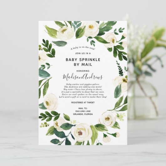 Baby Sprinkle par Mail Greenery invitation (Debout devant)