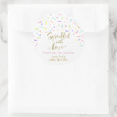 Baby Sprinkle Pink Gold Bedankt Ronde Sticker (Tas)