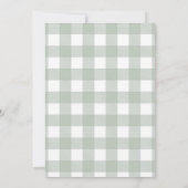 Baby Sprinkle Sage Green Gingham Kaart (Achterkant)
