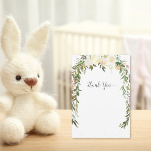 Baby Sprinkle Shower Bedankt Elegant White Rose
