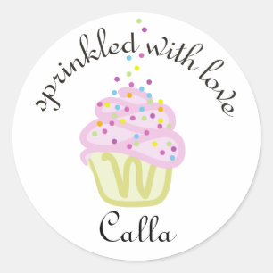 Baby Sprinkle Shower Cupcake Stickers, groot Ronde Sticker
