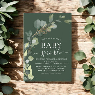 Baby Sprinkle Shower Greenery Eucalyptus Green Kaart