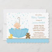 Baby Sprinkle Shower Invitation for Boy Kaart (Voorkant)