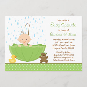 Baby Sprinkle Shower Invitation Gender Neutral Kaart