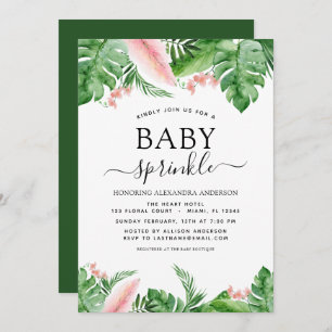 Baby Sprinkle Shower Tropical Palm Floral Kaart