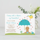 Baby Sprinkle Shower-uitnodiging Kaart (Staand voorkant)