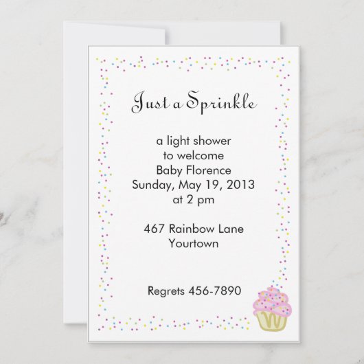 Baby Sprinkle Shower-uitnodiging met roze cake Kaart (Voorkant)