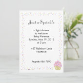 Baby Sprinkle Shower-uitnodiging met roze cake Kaart (Staand voorkant)
