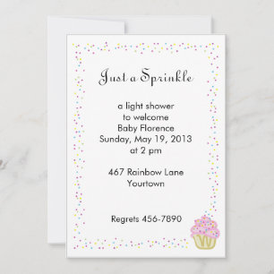 Baby Sprinkle Shower-uitnodiging met roze cake Kaart