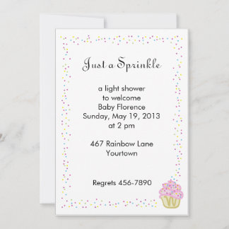Baby Sprinkle Shower-uitnodiging met roze cake Kaart