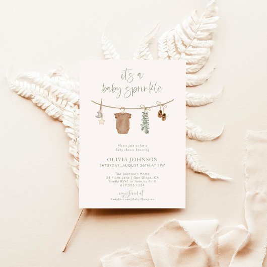 Baby Sprinkle uitnodigen, Baby Boy Sprinkle Neutra Kaart