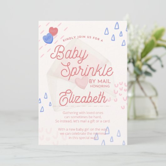 Baby Sprinkle Uitnodiging per Post (Staand voorkant)