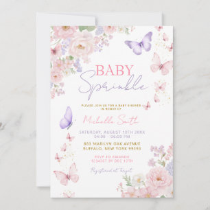 Baby Sprinkle Vlinder Zachte Bloemachtige Baby Sho Kaart