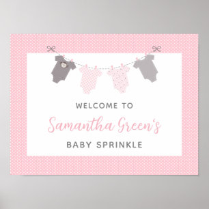 Baby Sprinkle Welkomstbord - meisjeslijn Poster