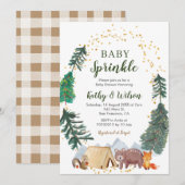 Baby Sprinkle Woodland Animal Invitation Kaart (Voorkant / Achterkant)